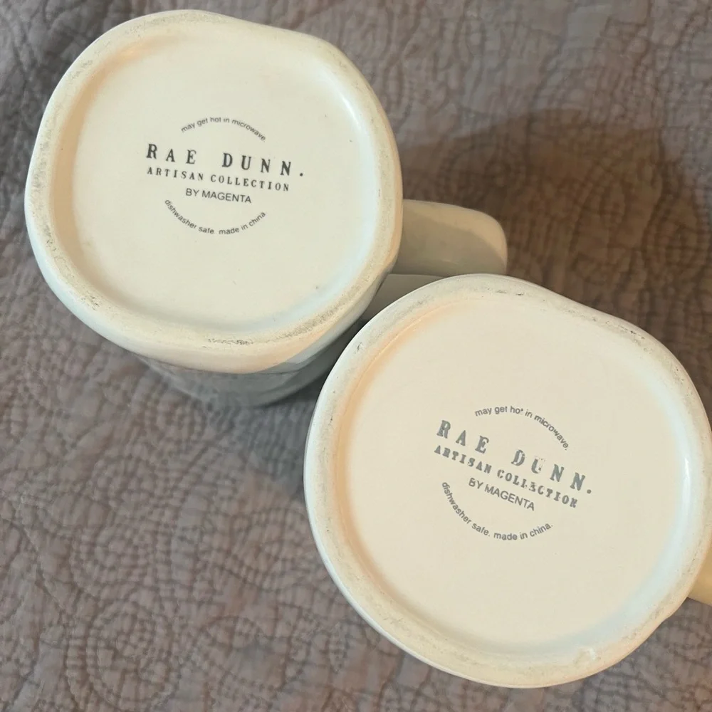 Rae Dunn Cream Mugs - Bliss & Laugh - Picture 2 of 3